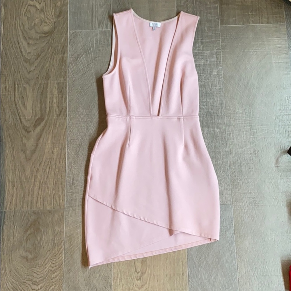 plunging asymmetric bodycon dress